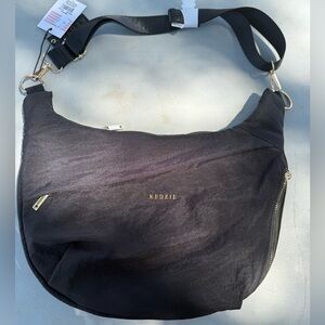 KEDZIE Black Crossbody Gold Hardware Hobo Bag New With Tags